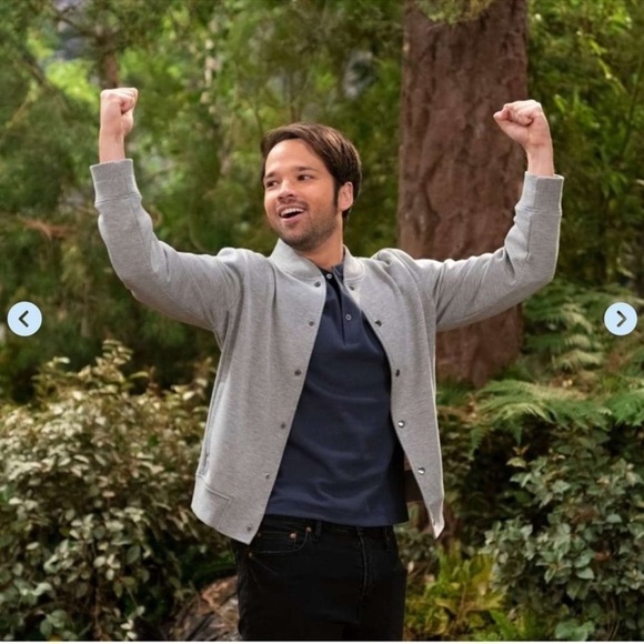 VINCE Men’s Knit Bomber Jacket Grey Gray Size Large As Seen On Freddie Benson - Picture 6 of 16